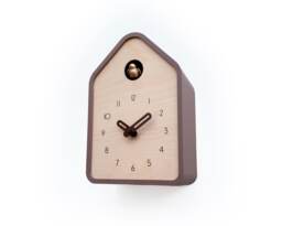 Modern Wooden Cuckoo Clock - Light Brown, Adjustable Volume - thumbnail 1