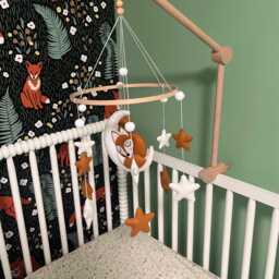 Fox Baby Mobile Celestial Nursery Crib Decor Sleeping Starry Sky - thumbnail 4