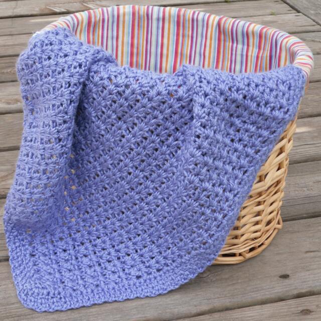 Crochet Baby Afghan Blanket V Stitch Crib - image 1