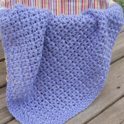 Crochet Baby Afghan Blanket V Stitch Crib - thumbnail 2