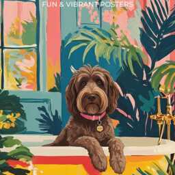 Matisse Chocolate Doodle Wall Art Print Funny Dog Bathroom Decor For Pet Lovers Gift Dachshund Owner Holiday Housewarming Present - thumbnail 3