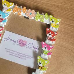 Colourful Wooden Dog Button Photo Frame 4 X 6 Inches - thumbnail 3