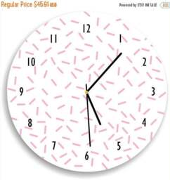 Sprinkles Wall Clock - Confetti Decor Pink & White Nursery - thumbnail 2