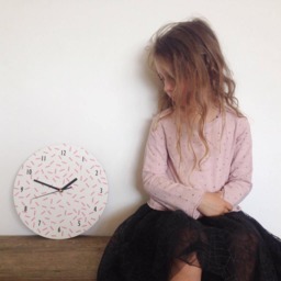 Sprinkles Wall Clock - Confetti Decor Pink & White Nursery - thumbnail 3