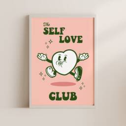 The Self Love Club Inspirational Quotes Print, Motivational Wall Art Poster, Positive Affirmation Retro Kitchen - thumbnail 3