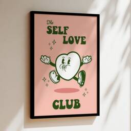 The Self Love Club Inspirational Quotes Print, Motivational Wall Art Poster, Positive Affirmation Retro Kitchen - thumbnail 2