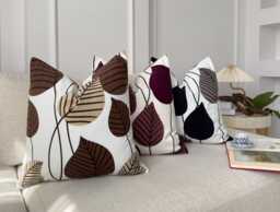 Scandinavian Style Leaf Print Multicolour Cushion Cover Modern Minimalist Pillow - All Sizes