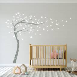 Large Personalized Enchanting Butterfly Tree Wall Decal Kids Room Decor - thumbnail 1