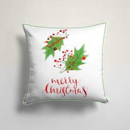 Christmas Flowers Cushion Cover/Floral Pillow Cover/Christmas Throw Case, Decor/Gift For Her/Christmas Gift - thumbnail 4