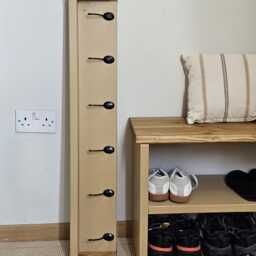 Handmade Wooden Shoe Rack Bench With Coat Rack Entryway Organizer - thumbnail 3