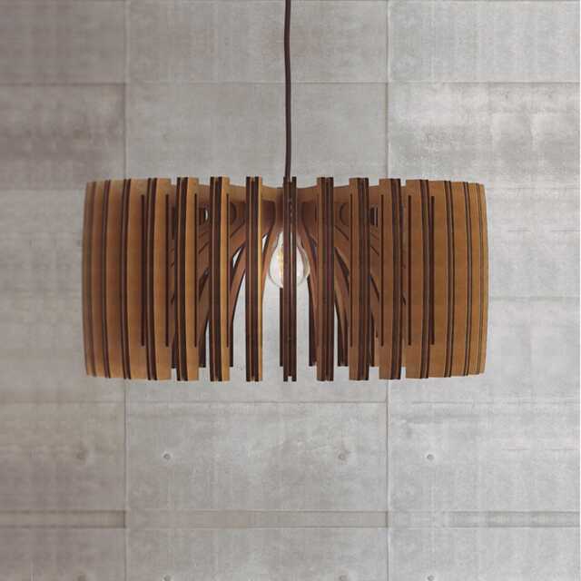 Wood Pendant Light - Mid Century Modern Handmade Lamp Ceiling Chandelier Lighting Industrial Lampshade Shade - image 1