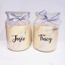Personalised Scented Candle - Extra Large Initial With Name Vanilla, Jasmine, Cherry, Linen Gift For Her Home D??cor - thumbnail 3