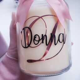 Personalised Scented Candle - Extra Large Initial With Name Vanilla, Jasmine, Cherry, Linen Gift For Her Home D??cor - thumbnail 4