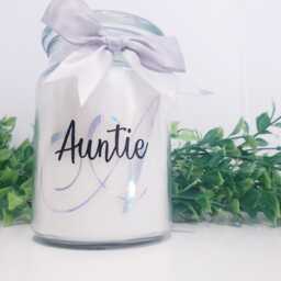 Personalised Scented Candle - Extra Large Initial With Name Vanilla, Jasmine, Cherry, Linen Gift For Her Home D??cor - thumbnail 2