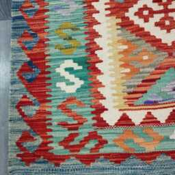 Multicolour Rug, Handmade Artisan Afghan Turkish Scandinavian Navajo Bohemian Flatweave Wool Kilim 156x99 cm - thumbnail 4