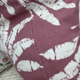 Palm Print Cushion Cover, Modern Sofa Look Pillow Pink White Throw Designer Iliv House - thumbnail 4