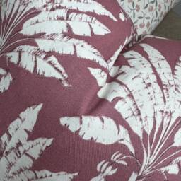 Palm Print Cushion Cover, Modern Sofa Look Pillow Pink White Throw Designer Iliv House - thumbnail 3