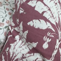 Palm Print Cushion Cover, Modern Sofa Look Pillow Pink White Throw Designer Iliv House - thumbnail 2