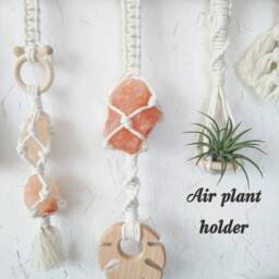 Macrame Wall Hanging/Boho Art Home Decoration, Himalayan Big Crystals To Purify Air in Door - thumbnail 3