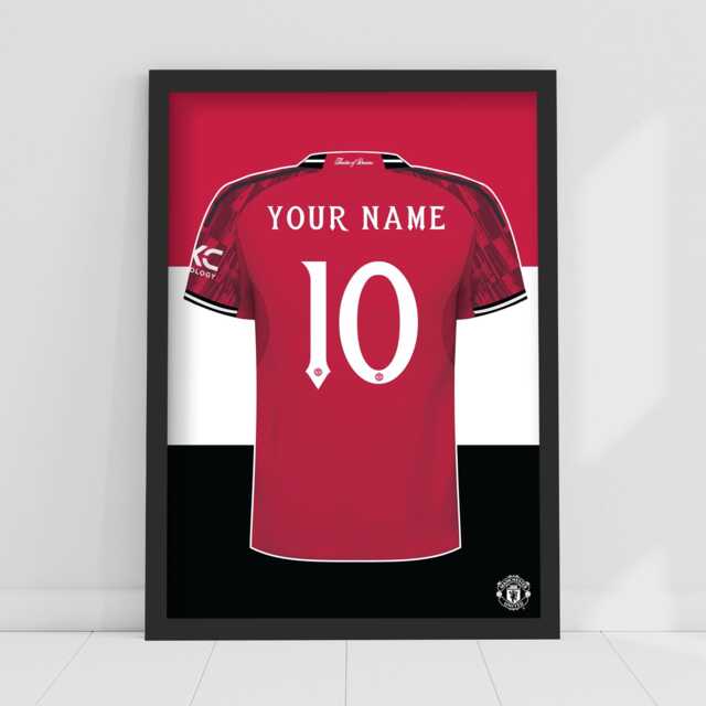 Manchester United Fc Print - Personalised 25/26 Shirt Design Poster Football Wall Art - image 1