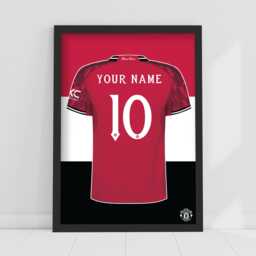 Manchester United Fc Print - Personalised 25/26 Shirt Design Poster Football Wall Art - thumbnail 1