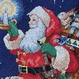 Christmas Stocking With Embroidered Santa Animals Personalised Family Stockings Xmas Nursery Decor Custom Cross Stitch Made To Order - thumbnail 3