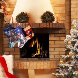 Christmas Stocking With Embroidered Santa Animals Personalised Family Stockings Xmas Nursery Decor Custom Cross Stitch Made To Order - thumbnail 4