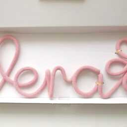 Personalised Knitted Wire Name Sign With Flower, Custom Nursery Wall Decor - thumbnail 4