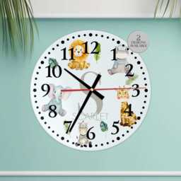 Jungle Clock For Kids Room - Custom Safari Animal Themed Nursery Wall D??cor - thumbnail 2