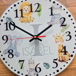 Jungle Clock For Kids Room - Custom Safari Animal Themed Nursery Wall D??cor - thumbnail 4