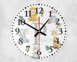 Glass Jungle Clock, Safari Themed Wall Art For Kids' Space, Child's Bedroom D??cor, Baby Nursery Accessory - thumbnail 1