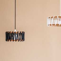 Sculptural Minimalism Pendant Lamp - Hand-Woven Lampshade Pendelleuchte Wei?? Suspension Blanche 30cm Diam - thumbnail 4