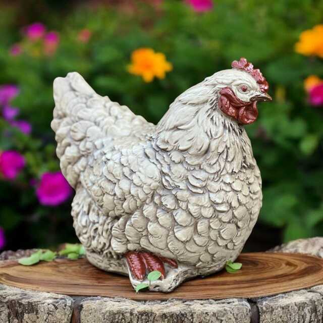 Concrete Farm Hen Statue Cement Chicken Figurine Garden Bird Sculpture Stone Farmhouse Decor Outdoor Yard Ornament Gift For Lover - image 1