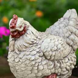 Concrete Farm Hen Statue Cement Chicken Figurine Garden Bird Sculpture Stone Farmhouse Decor Outdoor Yard Ornament Gift For Lover - thumbnail 2