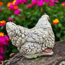 Concrete Farm Hen Statue Cement Chicken Figurine Garden Bird Sculpture Stone Farmhouse Decor Outdoor Yard Ornament Gift For Lover - thumbnail 4