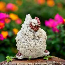 Concrete Farm Hen Statue Cement Chicken Figurine Garden Bird Sculpture Stone Farmhouse Decor Outdoor Yard Ornament Gift For Lover - thumbnail 3