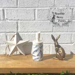 Soap Dispenser Hand Wash Blue Fish Beach Seaside Nautical Coast Decoupaged Glass Handmade - thumbnail 3