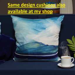 Coastal Seascape Lampshade - Ocean Blue Drum Pendant Light Handmade Ceiling Shade For Nautical Or Beach House Decor - thumbnail 3