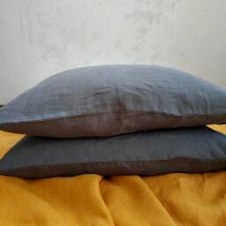 Grey Linen Pillowcase - Envelope Closure Natural Organic Softened Various Sizes Dusty Rose - thumbnail 2