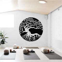 Olive Tree With Roots Vinyl Wall Art, Decal, Sticker, Transfer, Mural, Decor, Rent Friendly, Interior, Exterior, Full - 1028 - thumbnail 1