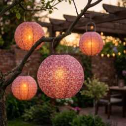 Solar Hanging Lantern Outdoor Garden Light, Waterproof Led Paper Lantern, Patio Party Decor, Balcony Festival Lamp