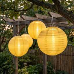 Solar Hanging Lantern Outdoor Garden Light, Waterproof Led Paper Lantern, Patio Party Decor, Balcony Festival Lamp - thumbnail 2