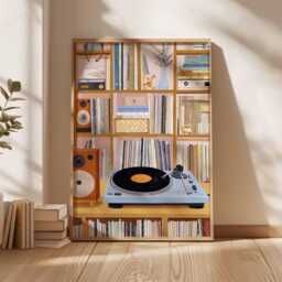 Vinyl Poster, Record Player Wall Art Print, Music Studio Decor, Lover Gift, Retro Print - thumbnail 3