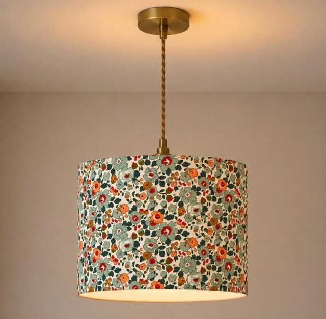 Liberty Betsy Grey Cotton Lampshade - Floral Shade Free Delivery Uk/Eu/Us Fittings - image 1