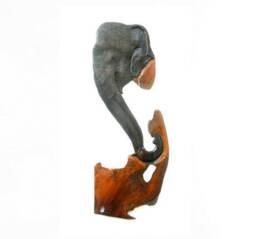 "Natural Teak Wood Carving Elephant Head Art Hand Carved Wall Hanging Home Decor Handmade/Gift 29""x11"