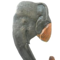 "Natural Teak Wood Carving Elephant Head Art Hand Carved Wall Hanging Home Decor Handmade/Gift 29""x11" - thumbnail 2