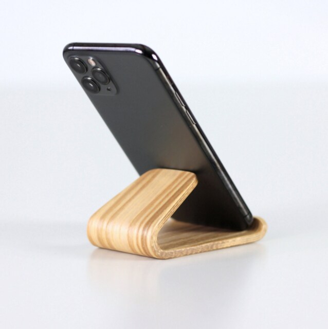 Desk Phone Holder. Wooden Smartphone Stand For Office - image 1