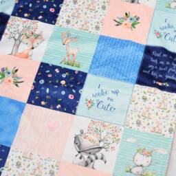 Personalized Woodland Baby Blanket-Woodland Fox Minky Blanket-Woodland Deer Blanket-Raccoon Girl Blanket - thumbnail 2