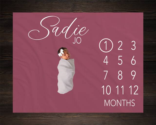 Gender Neutral Baby Milestone Blanket Personalized Monthly Custom Shower Gift For New Mom Keepsake One Year - image 1