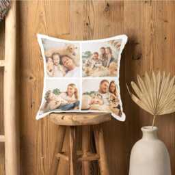 Personalised Cushion With 4 Photos - Custom Collage Picture Pillow Gift For Family, Pets, Couples Fun Birthday Or Home D??cor Present - thumbnail 2